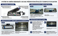 Dashcam E-ACE 4K avec écran miroir 9,66", caméra arrière 2,5K, WiFi, GPS et écran tactile