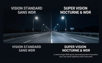 Dashcam double caméra 1080P WiFi avec vision nocturne IR, caméra avant et intérieure