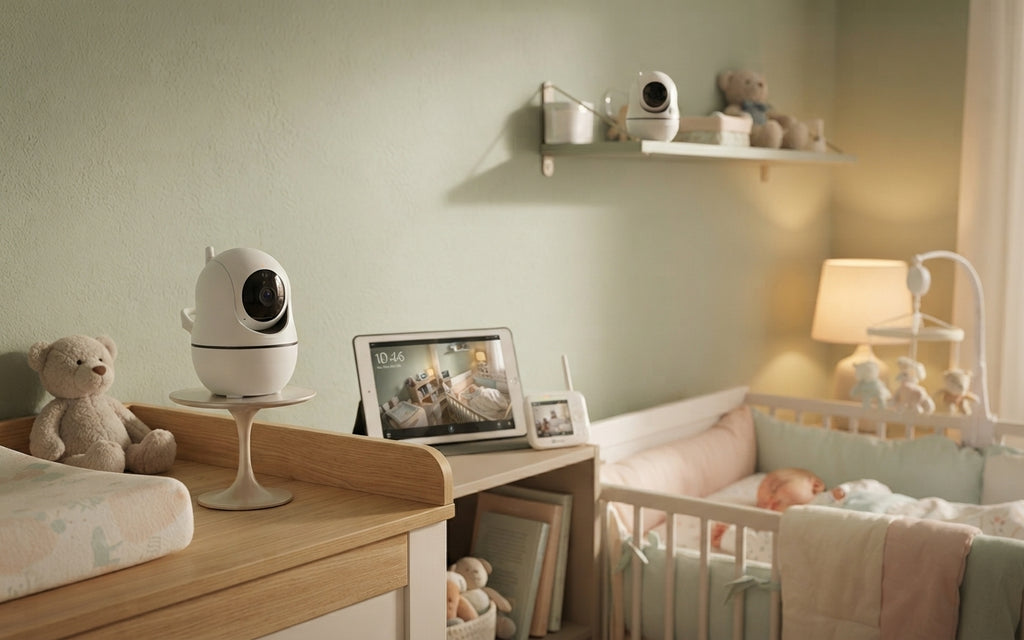 Moniteur Vidéo Bébé 1080P HD SM70V2 – Écran Divisé, Zoom et Caméra PTZ, Sans Wi-Fi