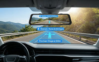 Dashcam E-ACE 4K avec écran miroir 9,66", caméra arrière 2,5K, WiFi, GPS et écran tactile