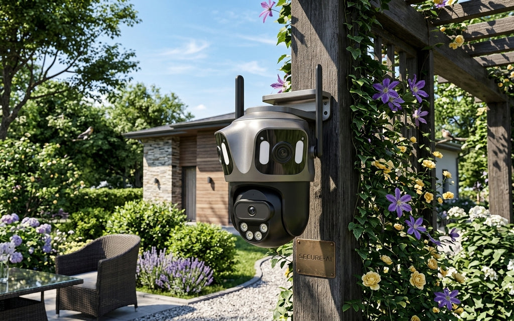 Caméra IP WIFI à trois objectifs et trois écrans, caméra extérieure, suivi automatique, surveillance intelligente, vision nocturne, sécurité, iCsee