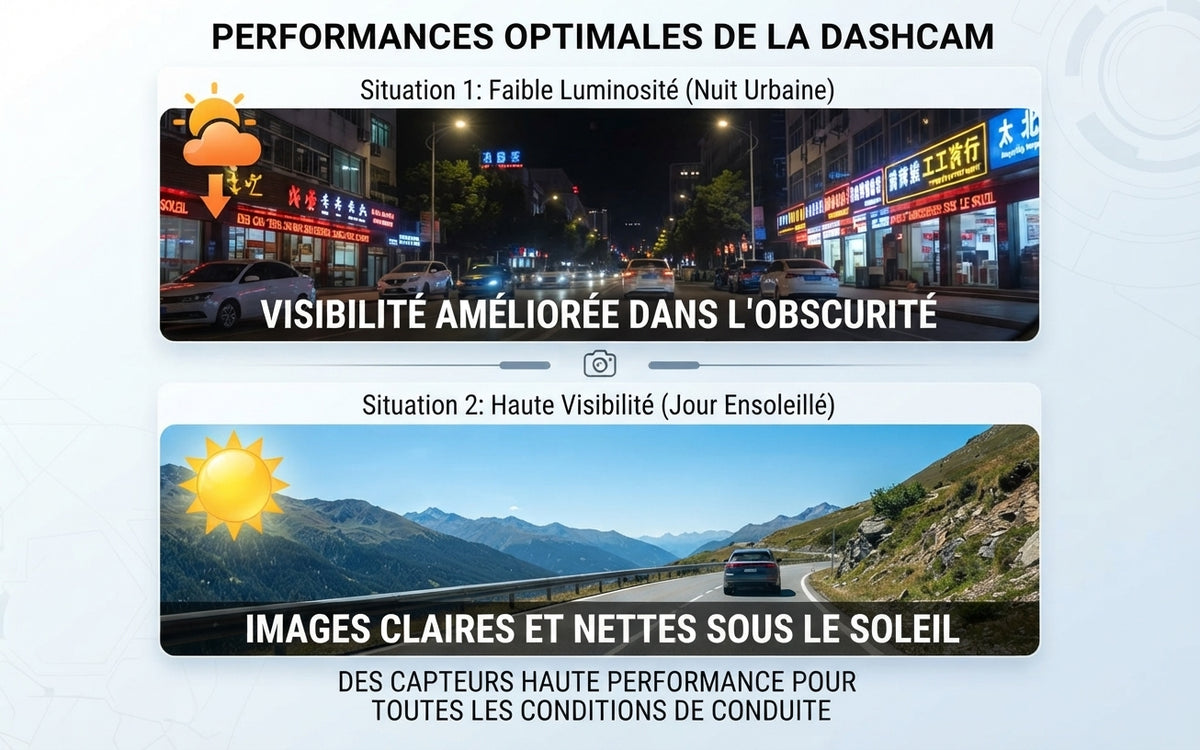 Caméra embarquée HD 1080P pour voiture avec ADAS