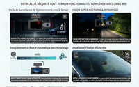 Dashcam double caméra avant et arrière avec écran 3", carte SD 32 Go et vision nocturne