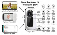 Caméra Bébé 3MP 2K WiFi iCSee – PTZ, Suivi Humain & Audio Bidirectionnel
