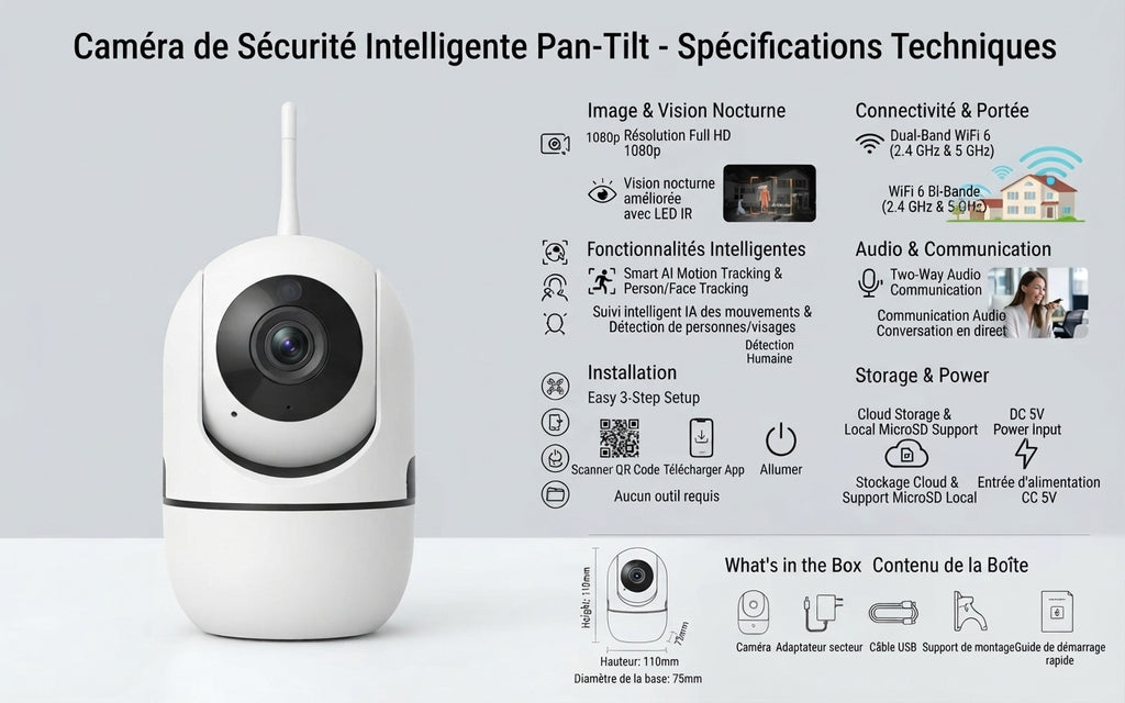 Pack 4 Caméras WiFi – Vision Nocturne, Détection & Audio 2 Voies
