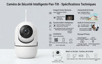 Pack 4 Caméras WiFi – Vision Nocturne, Détection & Audio 2 Voies